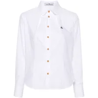 vivienne westwood chemise en coton à logo orb brodé - blanc