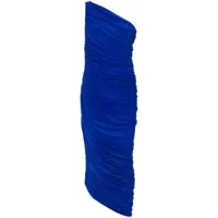 norma kamali robe longue diana à fronces - bleu