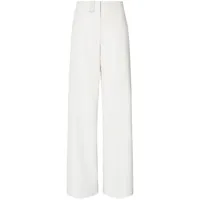 tory burch pantalon en coton et soie - blanc