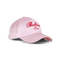 balmain casquette balmain signature en satin - rose
