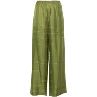 toteme pantalon droit à motif monogrammé - vert