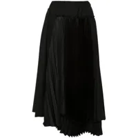 noir kei ninomiya jupe plissée à design asymétrique