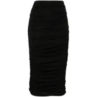 the andamane jupe mi-longue lina à fronces - noir