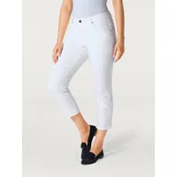 jeans effet ventre plat longueur 7/8 - linea tesini - blanc