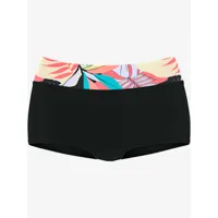 bikini mini-short imprimé, effet de couleur différent pour chaque pièce - lascana active - noir