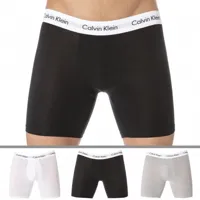 calvin klein lot de 3 boxers longs cotton stretch noir - blanc - 