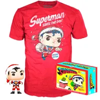 funko pop and short sleeve t-shirt dc comics superman exclusive flocked multicolore xl