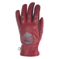 helstons grafic woman leather gloves rouge xs-s