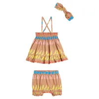 jellymallow bébé – set robe, culotte bloomer et bandeau fruit en coton