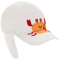 casquette protège-nuque avec patch brodé crabe pour bébé garçon - blanc
