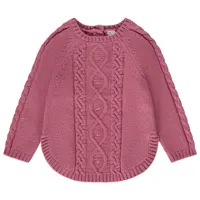 pull poncho en tricot uni pour bébé fille - prune