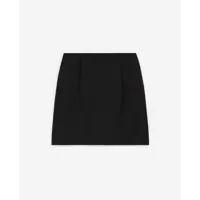 jupe courte laine noire à poches